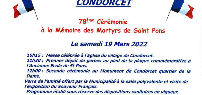 Cérémonie à la Mémoire des Martyrs de Saint Pons